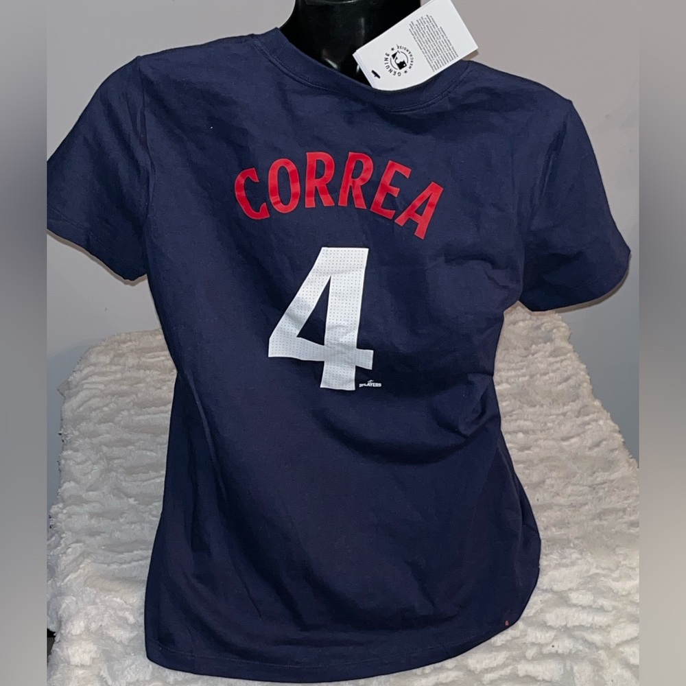 Minnesota Twins Carlos Correa Baseball Navy Blue Jersey Shirt Womens Medium